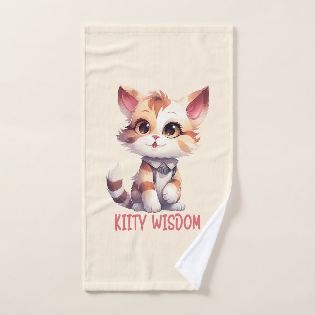 Actitud de gato despreocupada - Diseño felino lúdi (Toalla de mano)