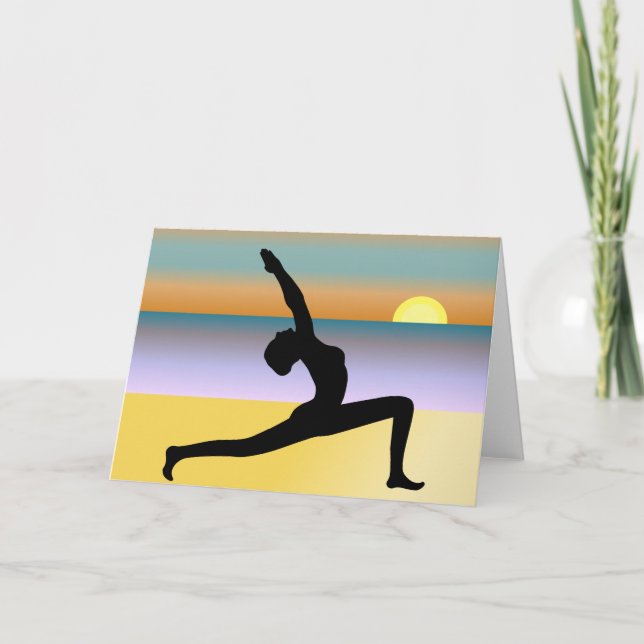 Actitud de la yoga en las tarjetas de felicitación (Anverso)