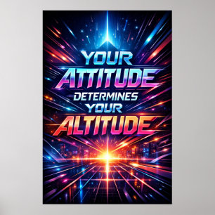 Actitud Determina Altitud Arte de Tipografía Neon