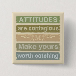 ACTITUDES botón de motivación de monograma persona