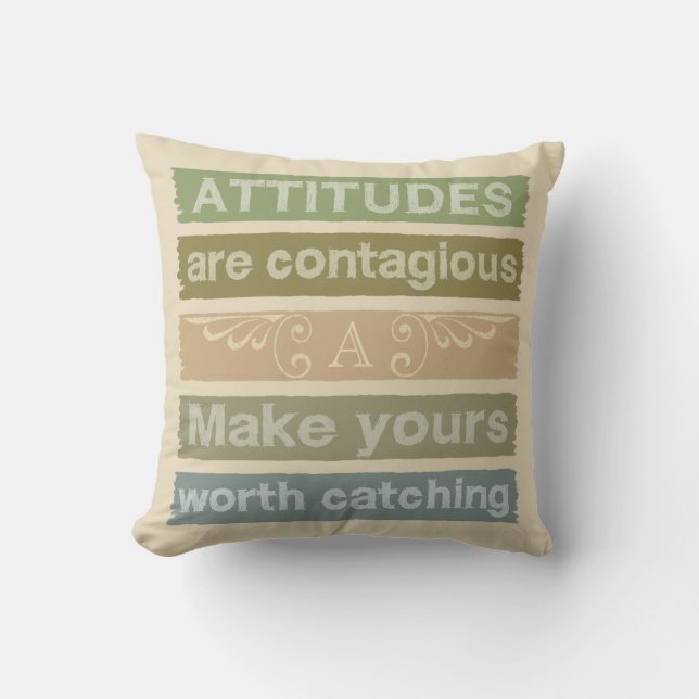 ACTITUDES personalizado monograma almohada motivac (Anverso)