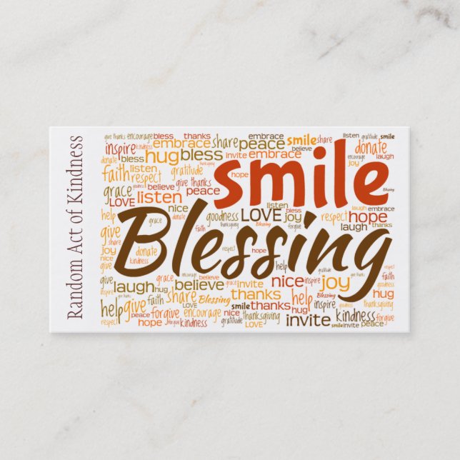 Acto al azar de la tarjeta de la amabilidad (Anverso)