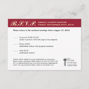 Acto de gala de negocios rojo Merlot RSVP