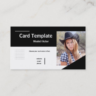 Actor de foto con foto de la tarjeta en la cabeza 