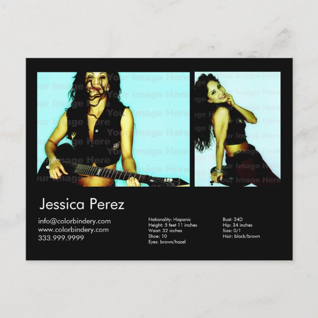 Actor/Modelo 2 - Tarjeta de cabeza negra con dispa (Anverso)