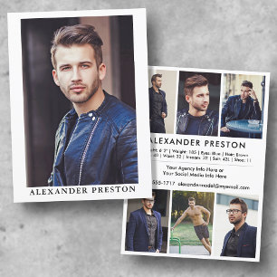 Actor Modelo Comp Card Tarjeta Zed 7 Foto 5.5x7.5