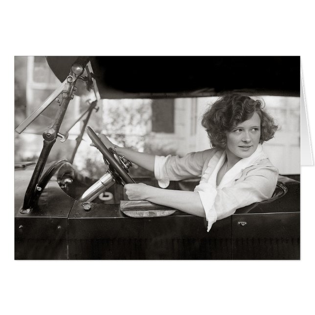 Actriz detrás del volante, 1921 (Anverso (Horizontal))