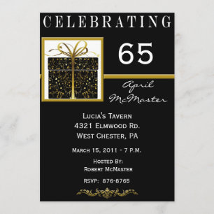 Actual 65.a invitación de la fiesta de cumpleaños