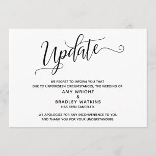 Actualización de Invitación Boda cancelada elegant