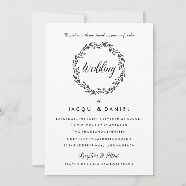 Actualización de la invitación a la boda de color  (Anverso)