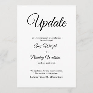Actualización elegante de Invitación Boda pospuest
