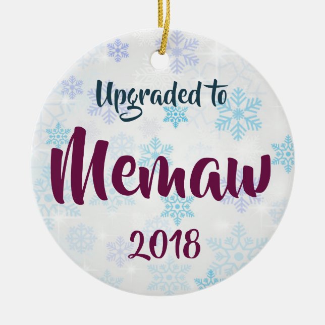 Actualizado A Memaw Ornamento De Navidad Personali (Frente)