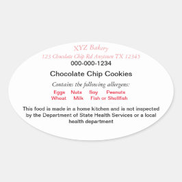 ACTUALIZADO TEXAS Cottage Food Law etiqueta panade