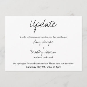 "Actualizar" Invitación casual pospuesta de Boda
