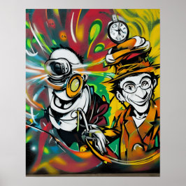 Actuar con el arte callejero de los graffitis call