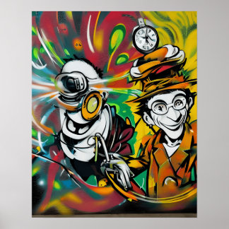 Actuar con el arte callejero de los graffitis call
