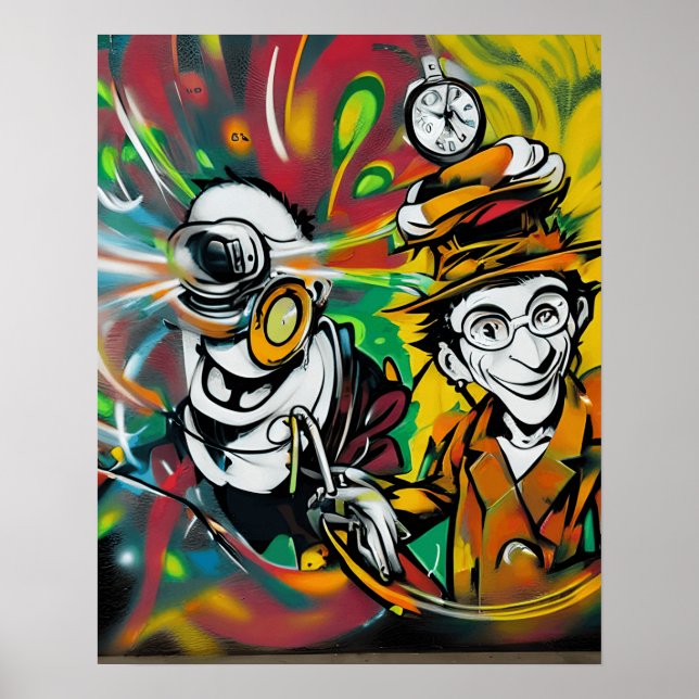 Actuar con el arte callejero de los graffitis call (Frente)