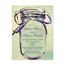 Acua Mason Jar Bridal Shower Invitación POSTCARD