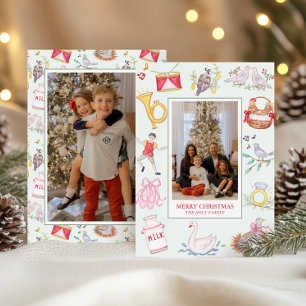 Acuarela 12 días de Navidad foto