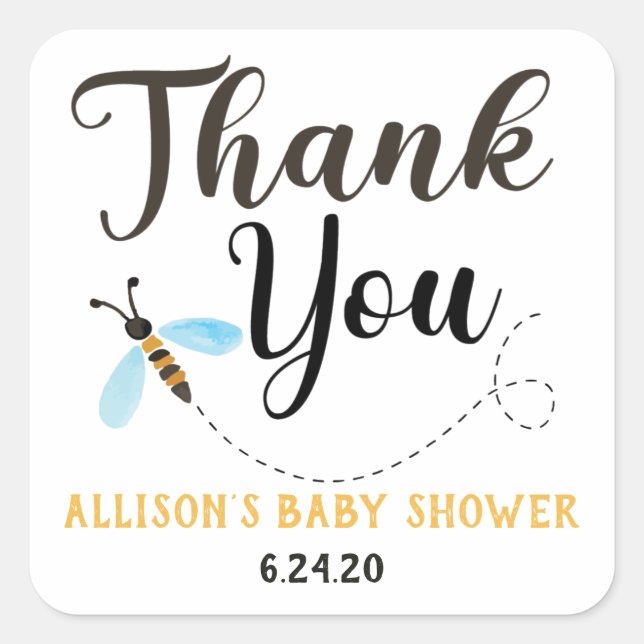 Acuarela Abeja Gracias Pegatinas (Anverso)