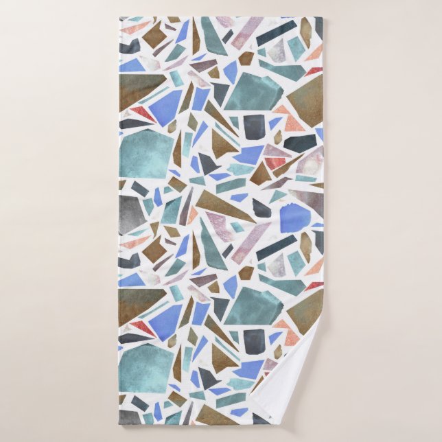 acuarela abstracta: fondo blanco dibujado a mano. (Toalla de baño)