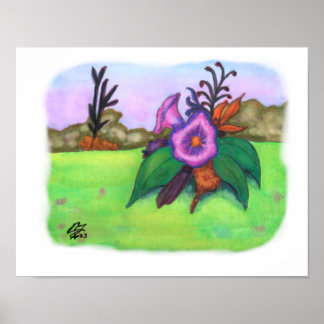 Acuarela acuarela Fantasía Jardín Flores Arte