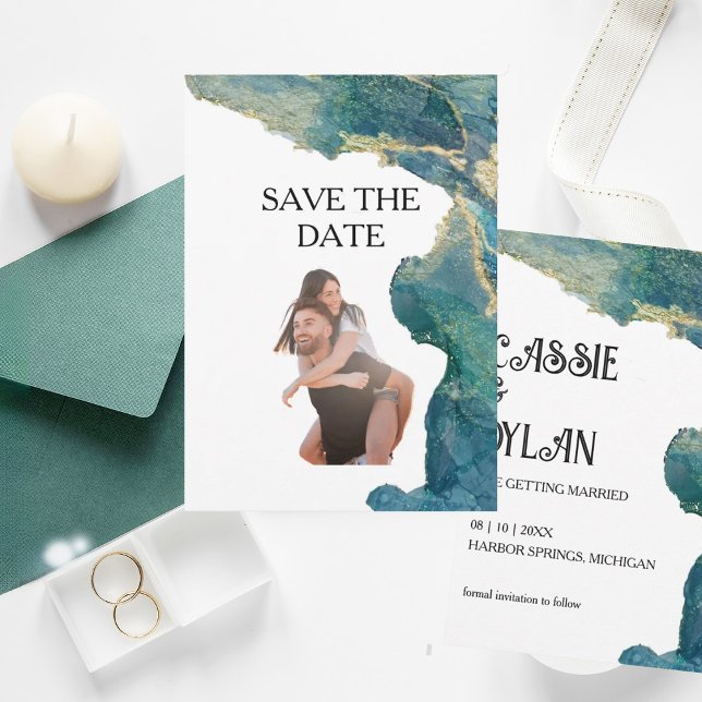 Acuarela acuática guardar la tarjeta de fecha (Subido por el creador)