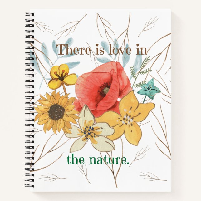 Acuarela adorable floral para su diario de la natu (Anverso)