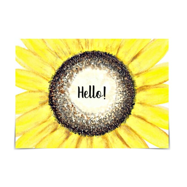 Acuarela alegre "Sólo porque" tarjeta girasol (Subido por el creador)