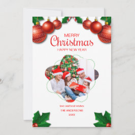 acuarela alegre tarjeta navideña de vacaciones