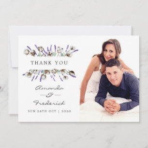 Acuarela Algodón Lavanda Agradecimiento de Boda