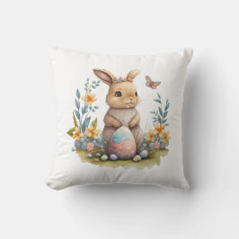 Acuarela almohada de conejo de Pascua