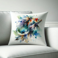 Acuarela Almohadas de pescado Koi