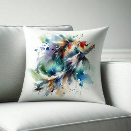 Acuarela Almohadas de pescado Koi