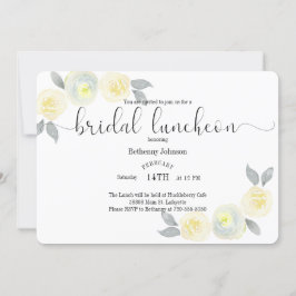 Acuarela Amarillo Gris Bridal Invitación al almuer
