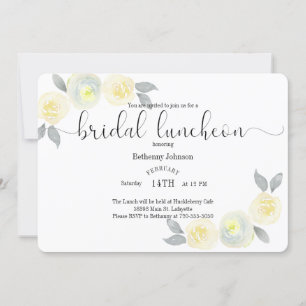 Acuarela Amarillo Gris Bridal Invitación al almuer