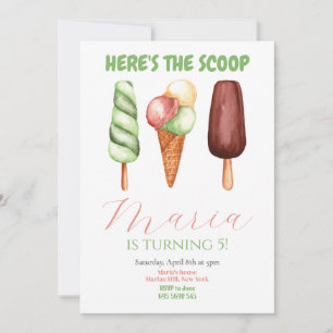Acuarela Aquí está la invitación de cumpleaños de 