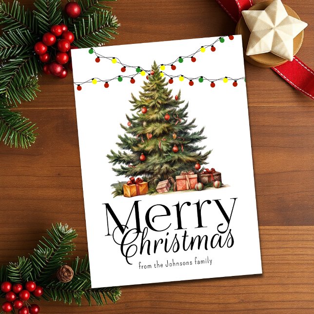 Acuarela Árbol tradicional de Navidad no foto (Subido por el creador)