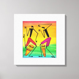 Acuarela, arte africano, asombroso tambor africano