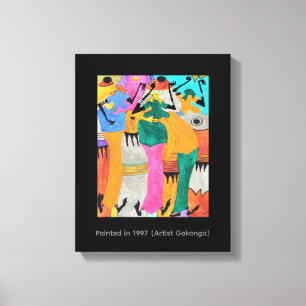 Acuarela, arte africano, impresionante danza de al