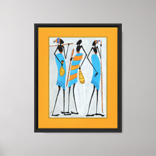 Acuarela, arte africano, lienzo para guerreros mas
