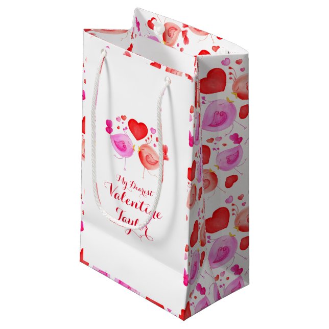 acuarela arte amor pájaros valentía bolsa de regal (Angulo Anverso)