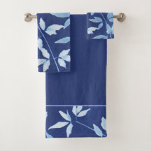 Acuarela azul marina Botánica