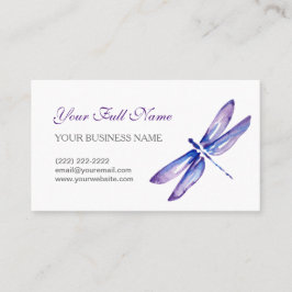 Acuarela azul púrpura de las tarjetas de visita de
