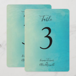 Acuarela Azul | Tarjetas de número de mesa