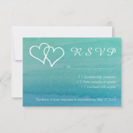 Acuarela azul turquesa RSVP tarjetas de boda de pl