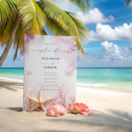 Acuarela bajo el mar Pareja Invitación a la ducha