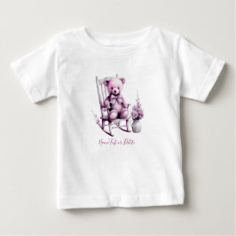 Acuarela Bebé Rosa Bear Camiseta Bebé
