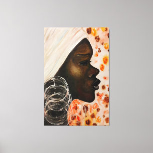 Acuarela - Belleza africana - Pintura de arte mode