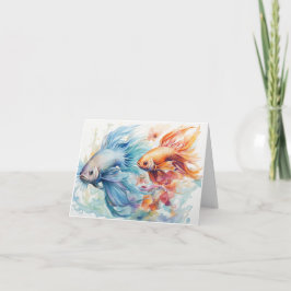 Acuarela Beta Pescado Azul y Naranja Blank